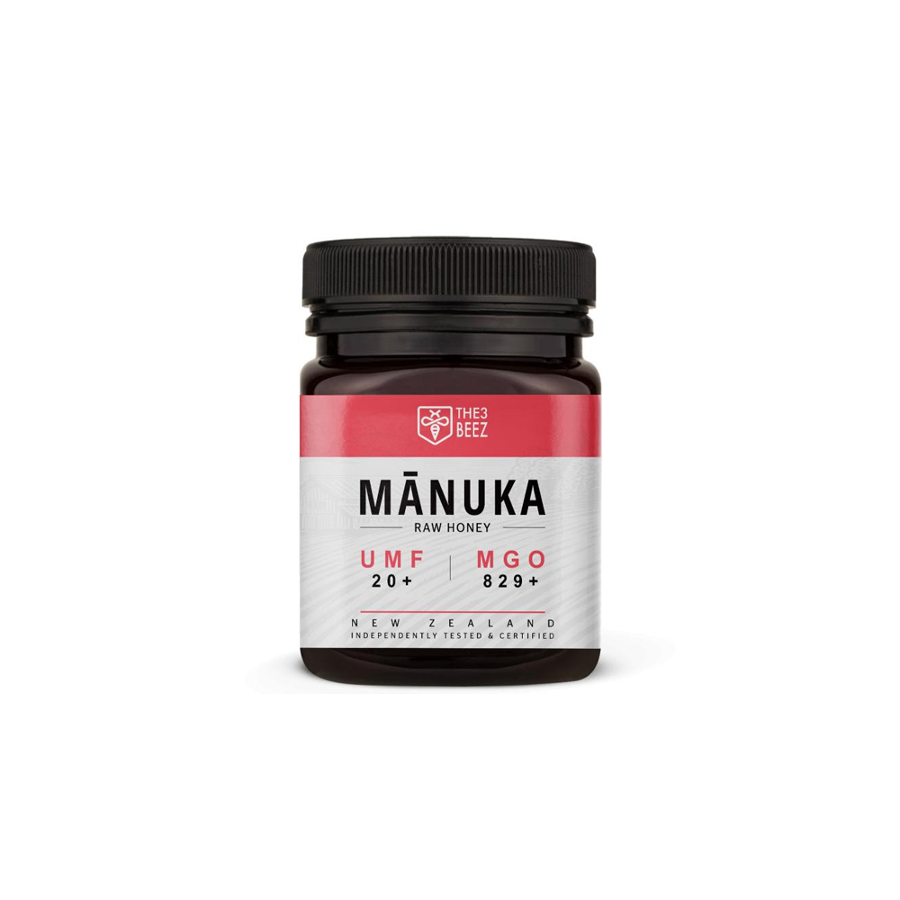 THE 3 BEEZ MANUKA RAW HONEY (UMF 20+) MGO 829+ 250GM