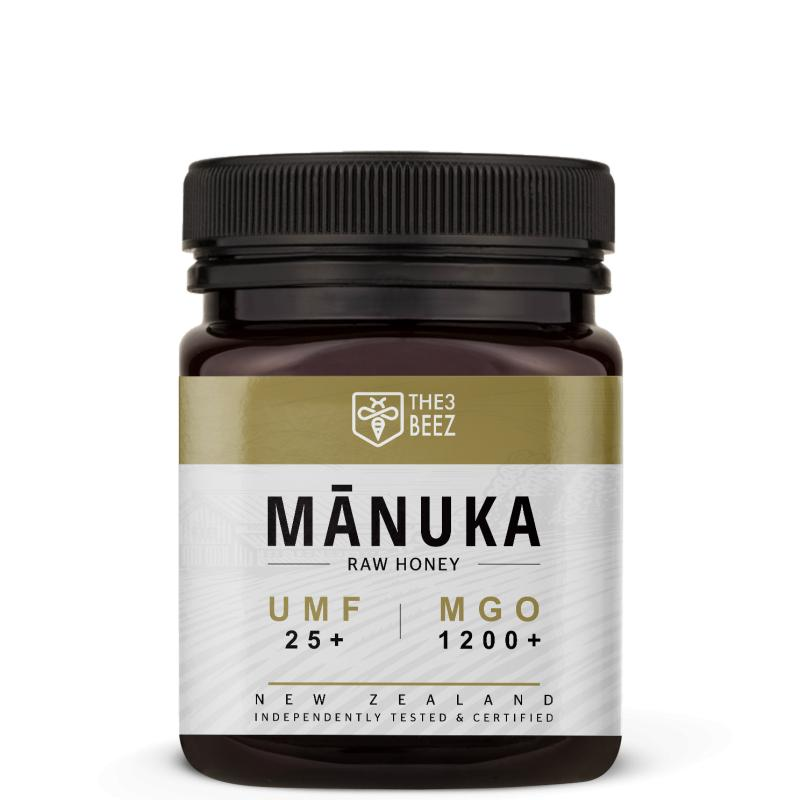 THE 3 BEEZ MANUKA RAW HONEY (UMF 25+) MGO 1200+ 250GM