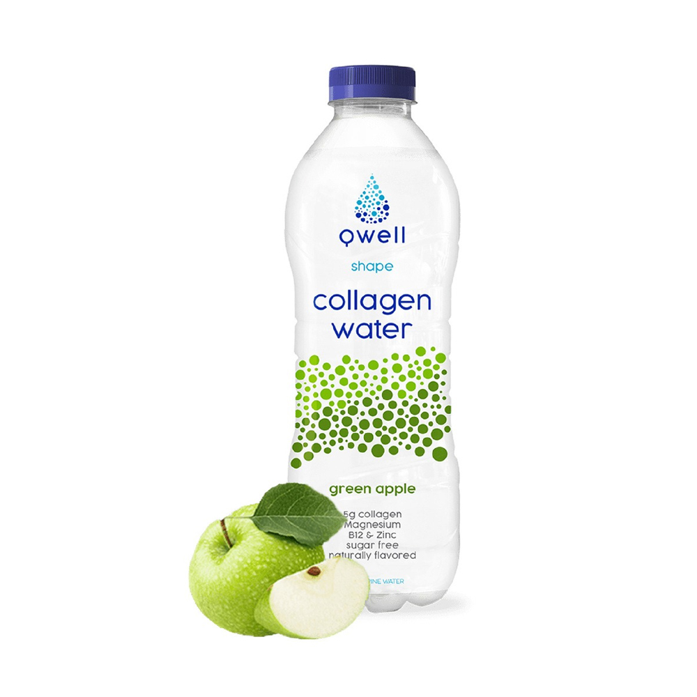 QWELL COLLAGEN WATER SHAPE GREEN APPLE 500ML