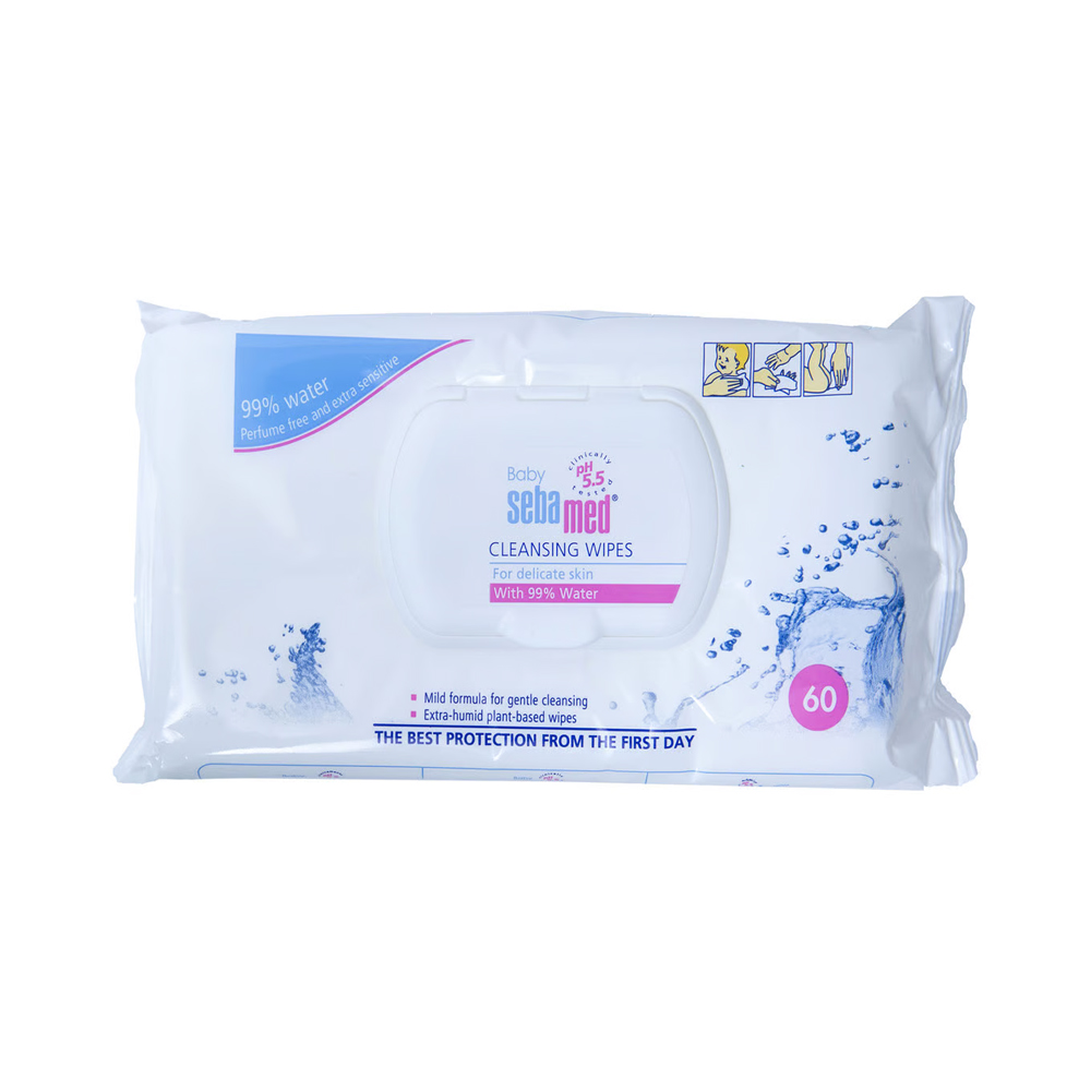 SEBAMED BABY CLEANSING WIPES WITH 99% WATER 60PCS
