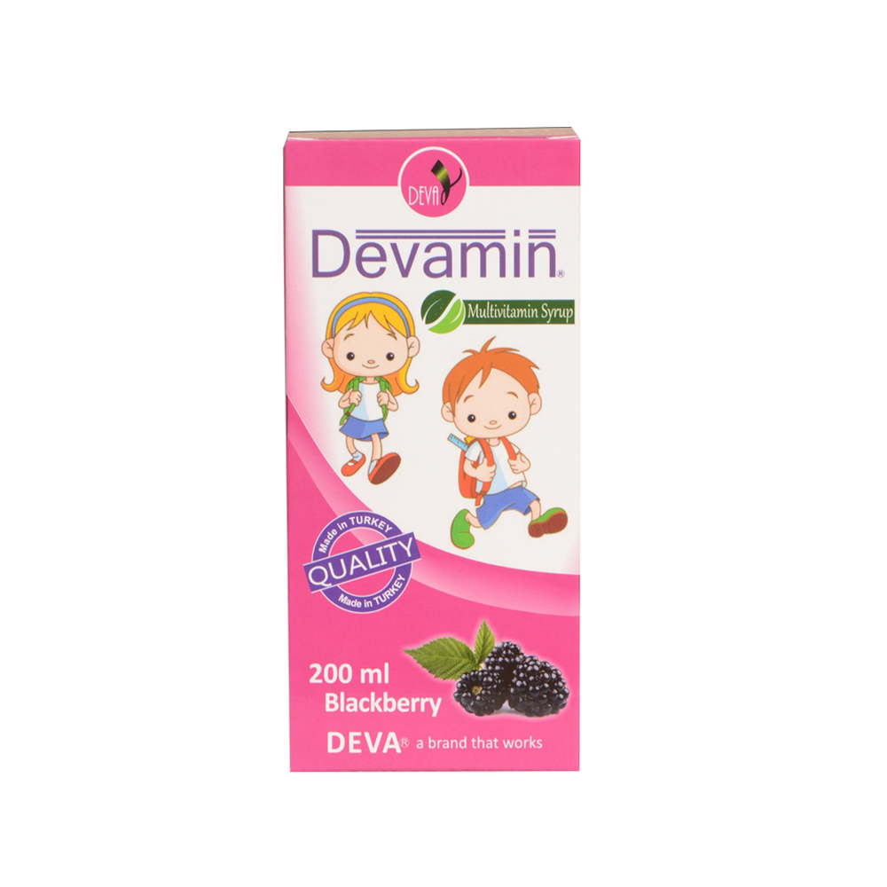 Devamin Plus DEVAMIN MULTIVITAMIN SYRUP 200ML-BLACKBERRY – Pharmazone