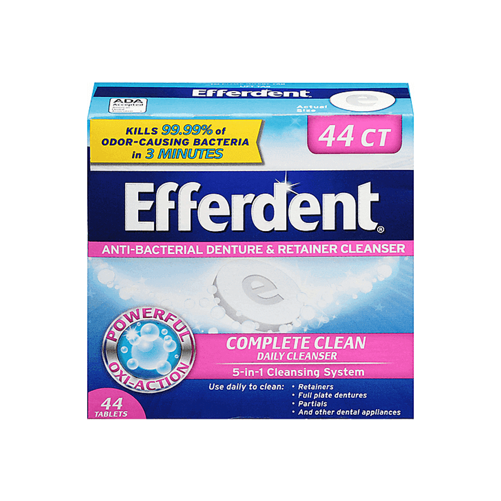 EFFERDENT ANTI-BACTERIAL DENTURE COMPLETE CLEAN 44 TABLETS