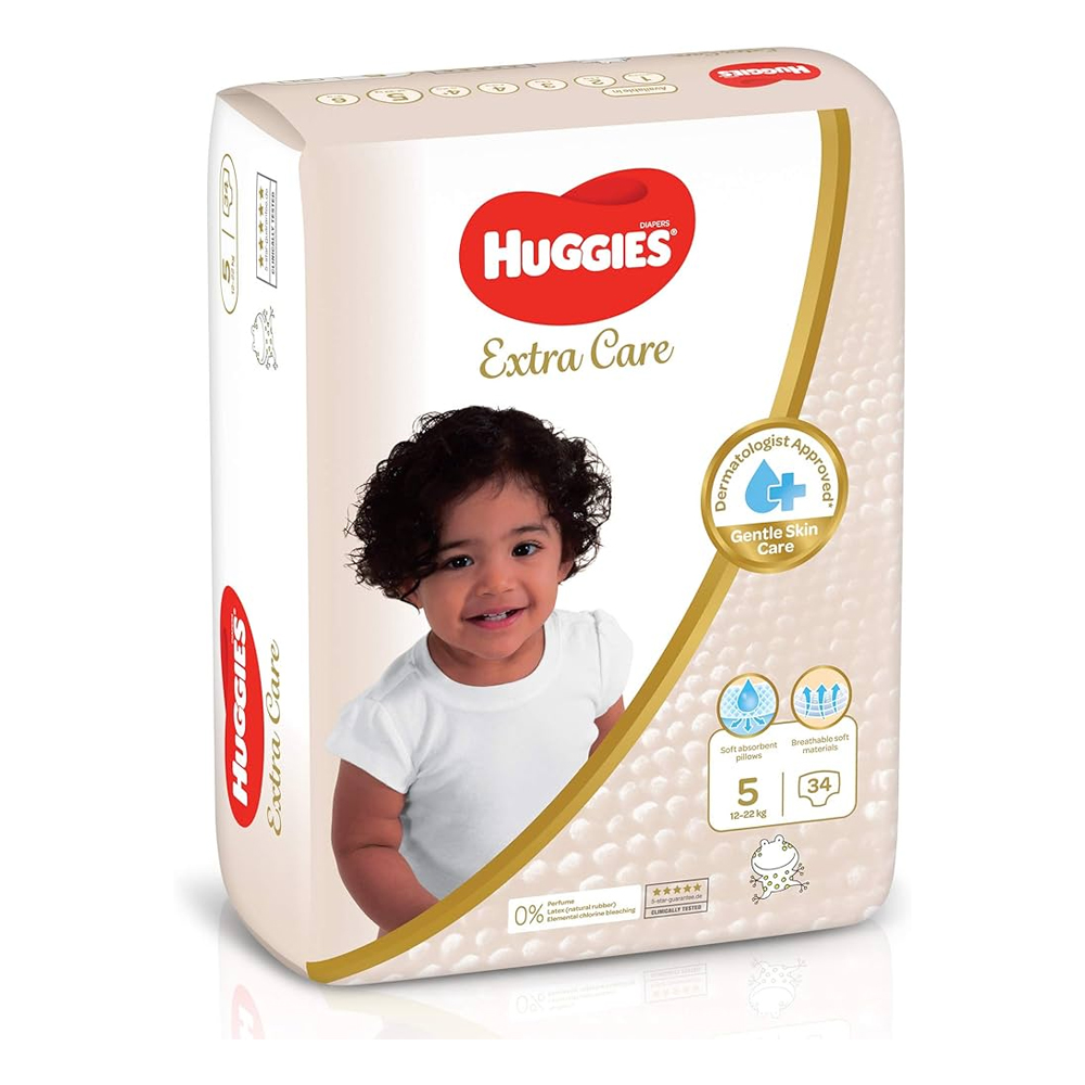 HUGGIES EXTRA CARE (12-22KG) NO 5-34PCS