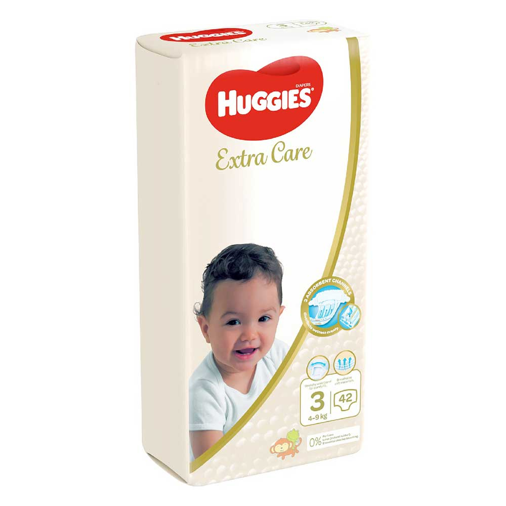 HUGGIES EXTRA CARE (4-9KG) NO 3-42PCS