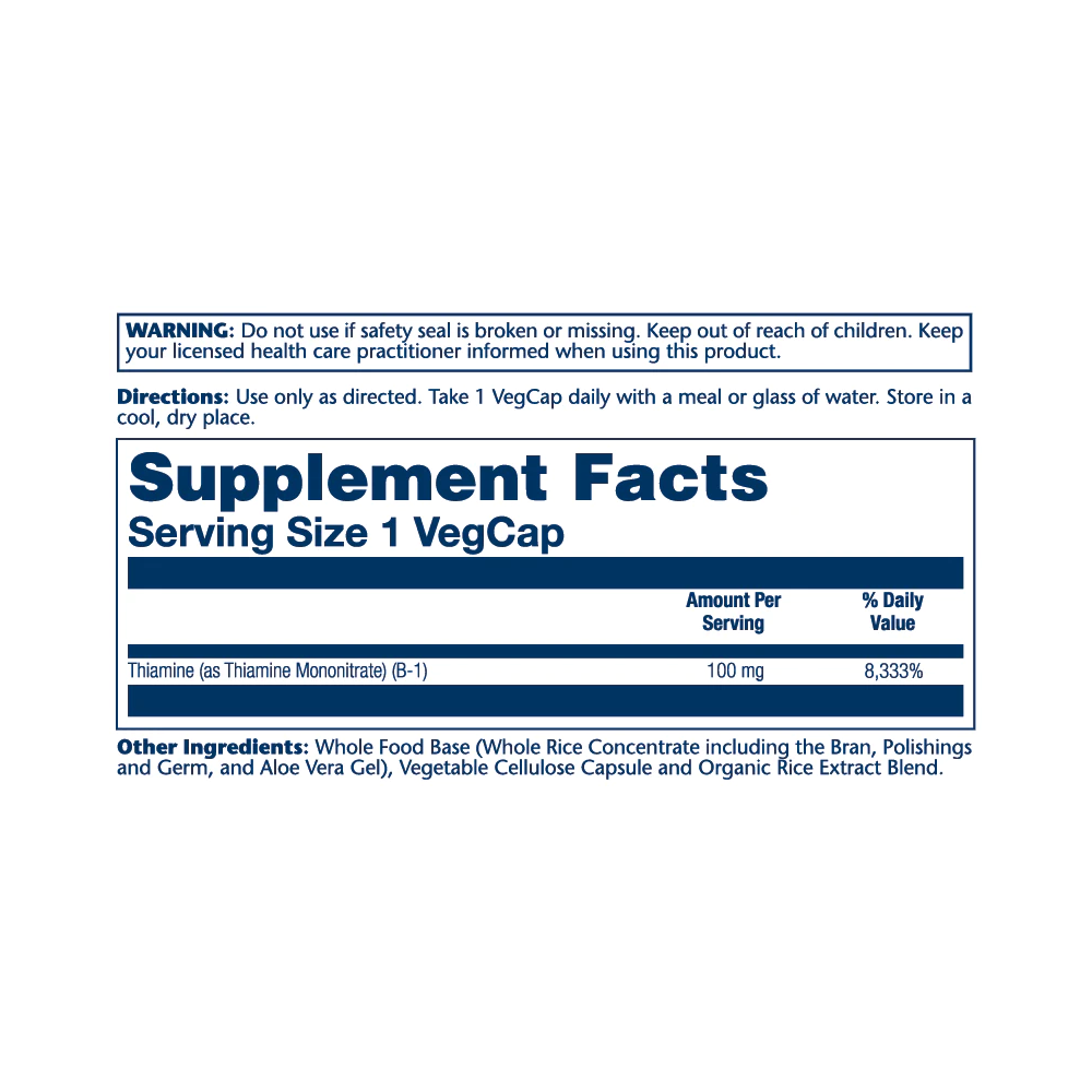 SOLARAY VITAMIN B-1 100MG 100 VEGCAPS