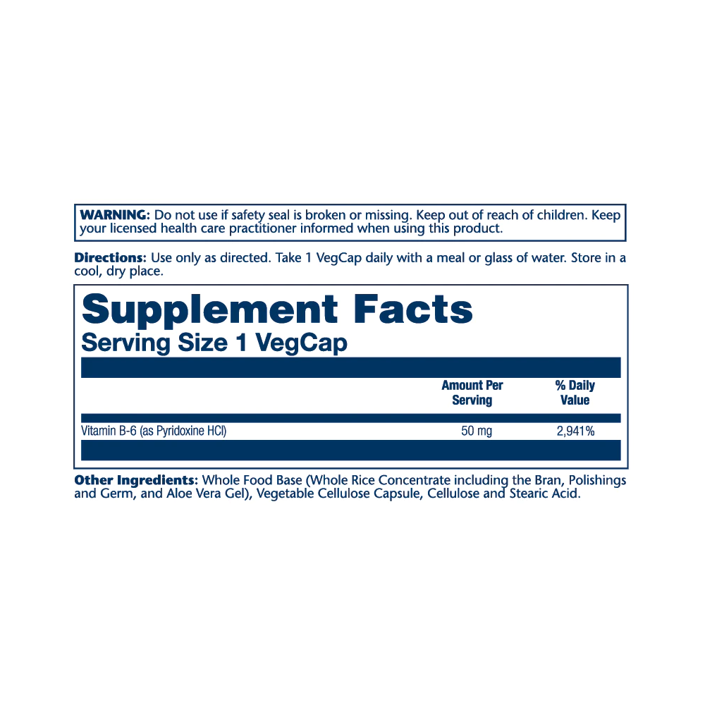 SOLARAY VITAMIN B-6 50 MG 60 VEGCAPS