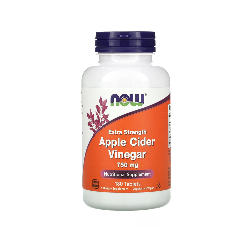 NOW EXTRA STRENGTH APPLE CIDER VINEGAR 750 MG 180 TABLETS