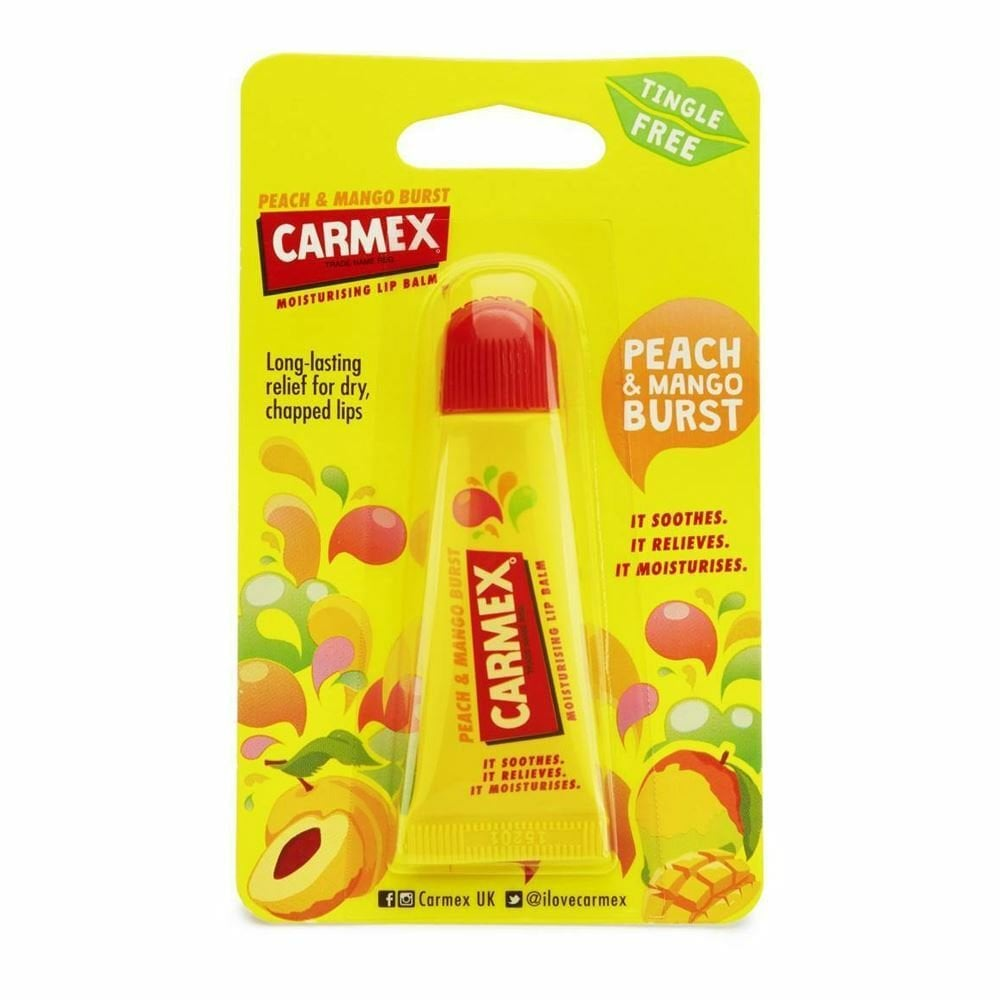 CARMEX MOISTURISING LIP BALM 10G - PEACH & MANGO FLAVOR