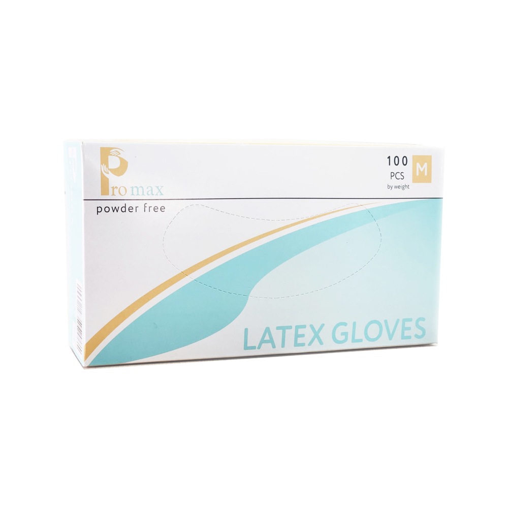 Promax Latex Examination Gloves 100 Pcs Power Free Size-M