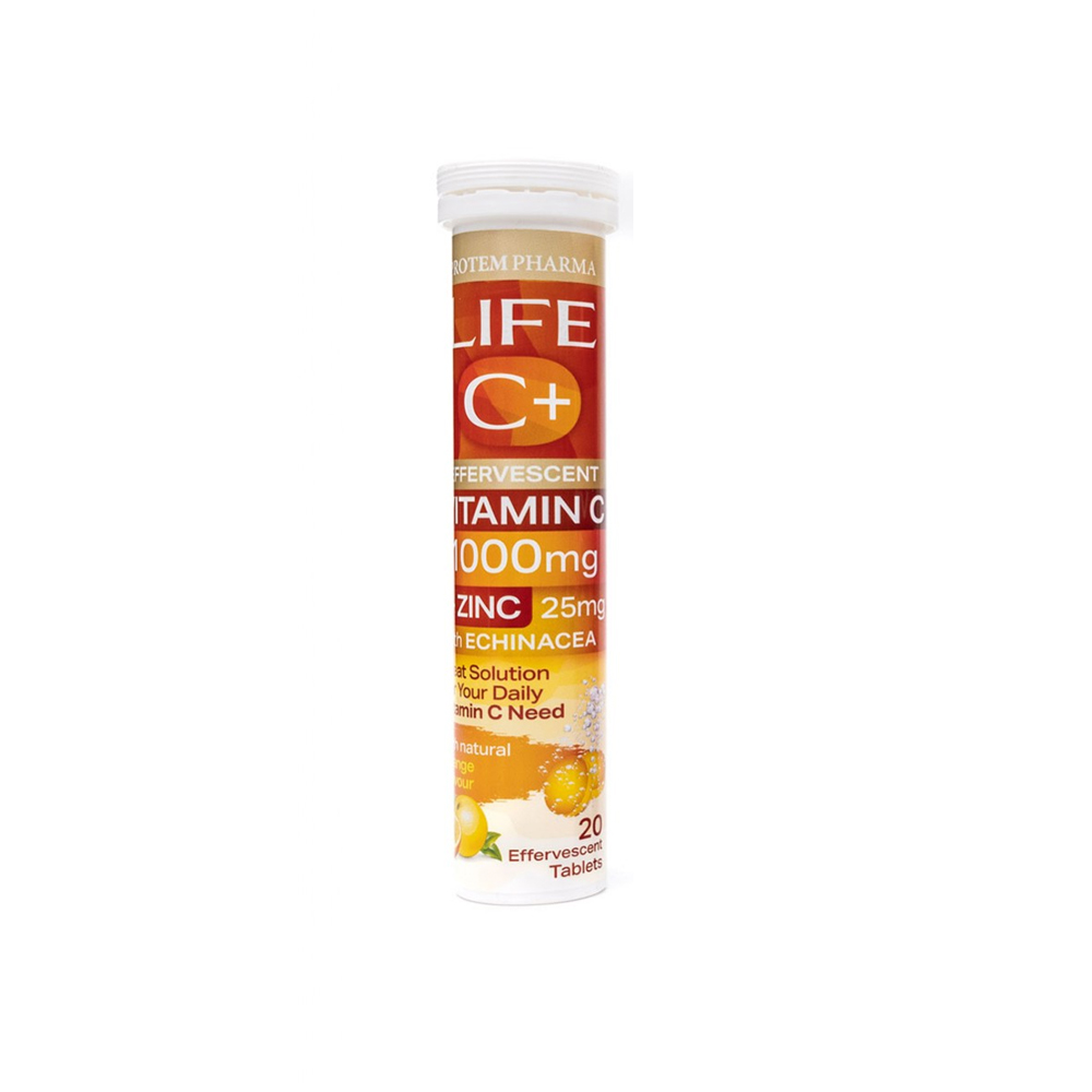 Protem Pharma Life Vitamin C 1000Mg 20 Tab - Orange Flavour
