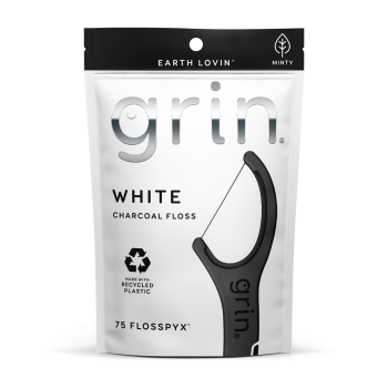 GRIN WHITE CHARCOAL FLOSS MINTY 75 FLOSS